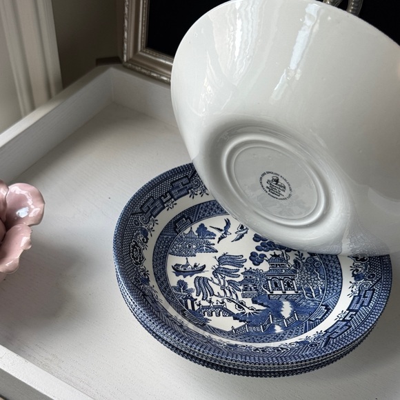 4 CHURCHILL England Blue and White Porcelain Dinner Plate - Picture 6 of 6